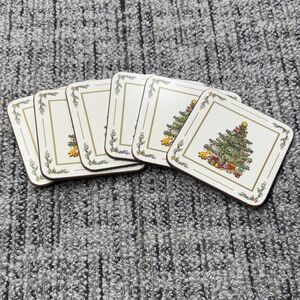 Vintage Pimpernel Festive Christmas Tree Coasters Set of 6